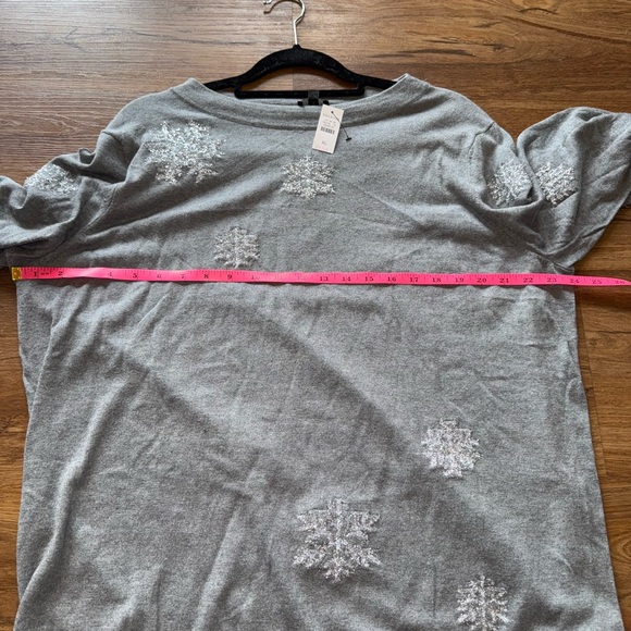 Talbots Cashmere Blend Gray Knit Snowflake Sweater Size XL NWT - Picture 7 of 8
